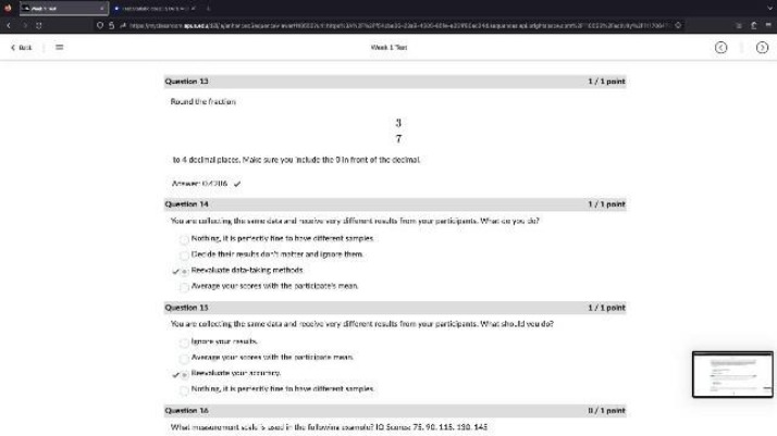 Week 1 Statistics Test L