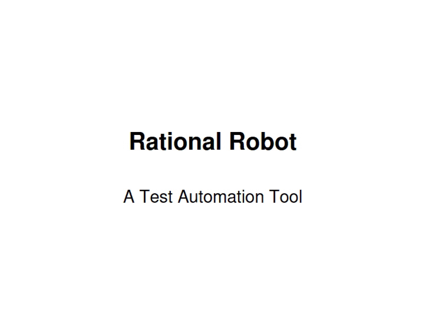 Rational Robot Software