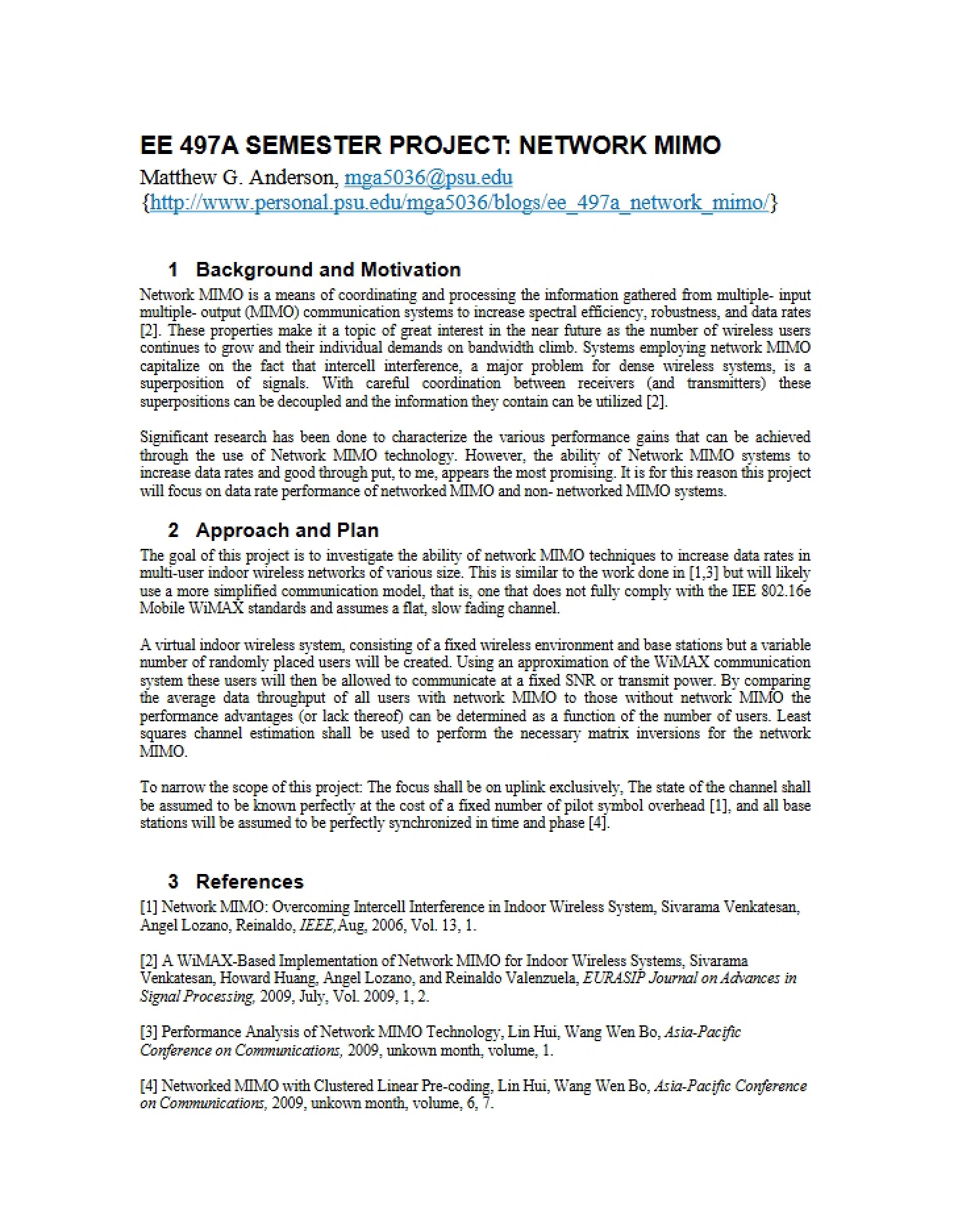 MIMO Network Systems