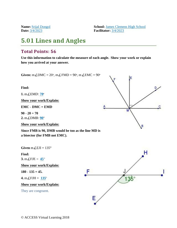 Solve for Each Angle Measure