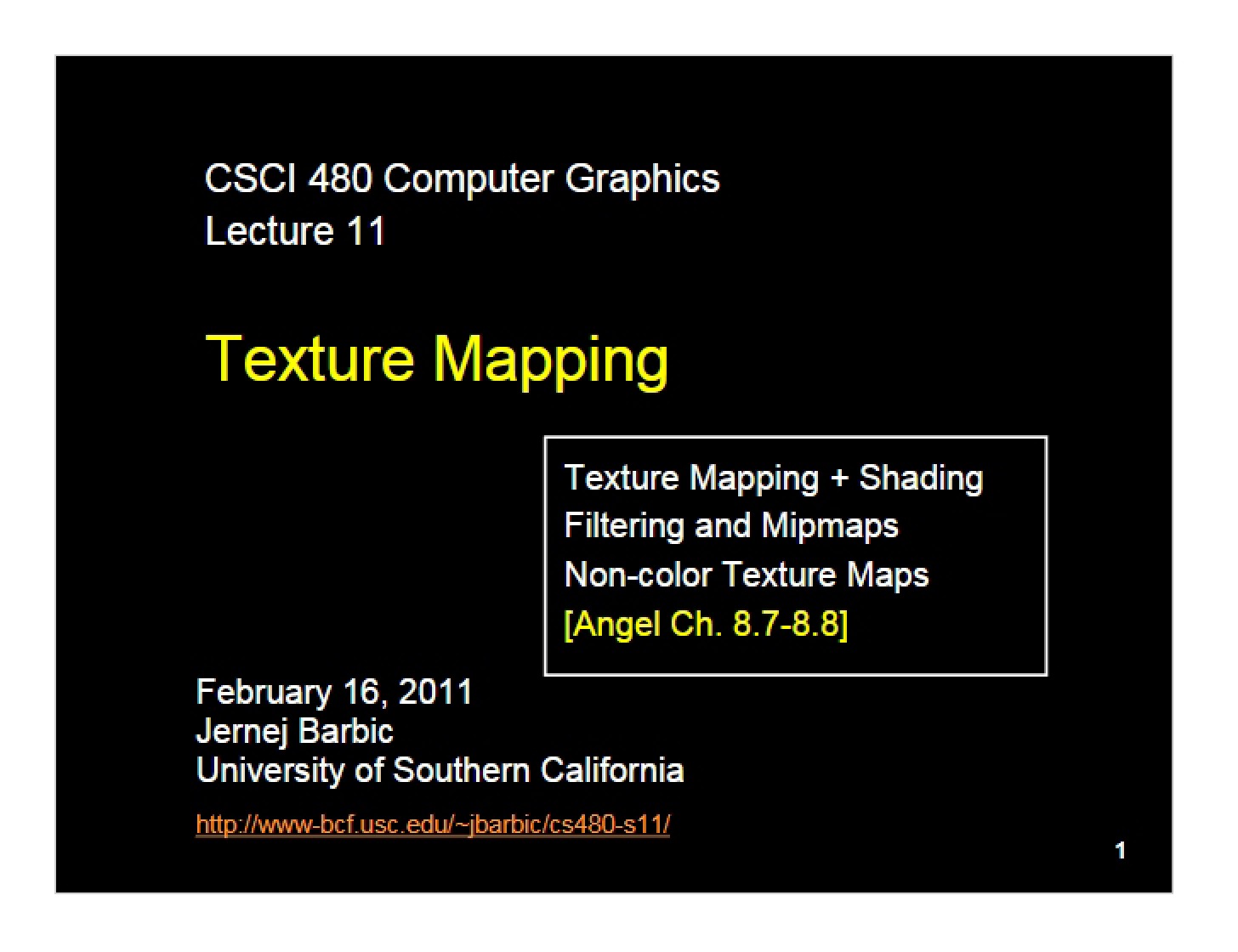 Lecture on Textures
