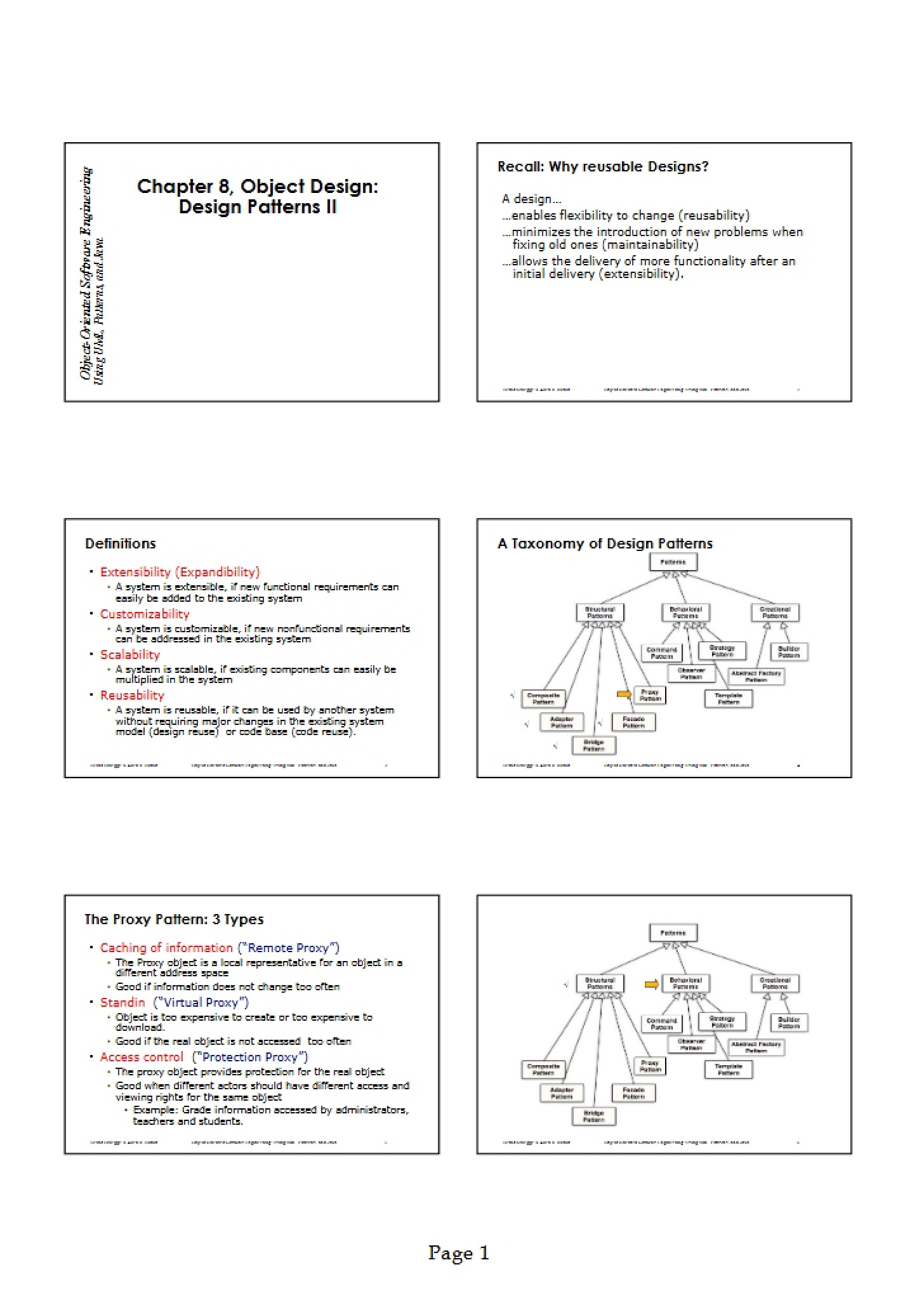 Design Patterns II (Object Design) - Ch 8