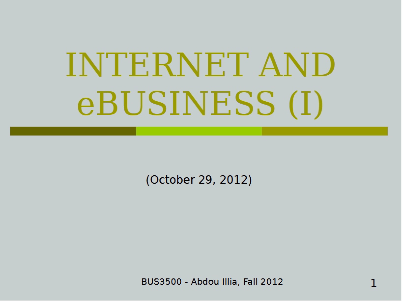 E-Business and the Internet