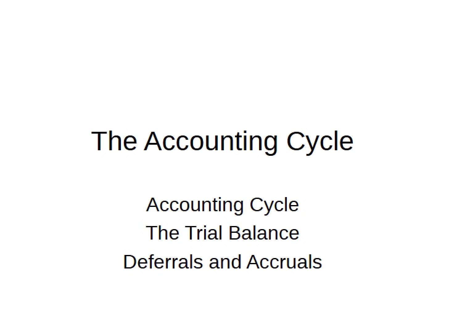 Accounting Cycle Overview