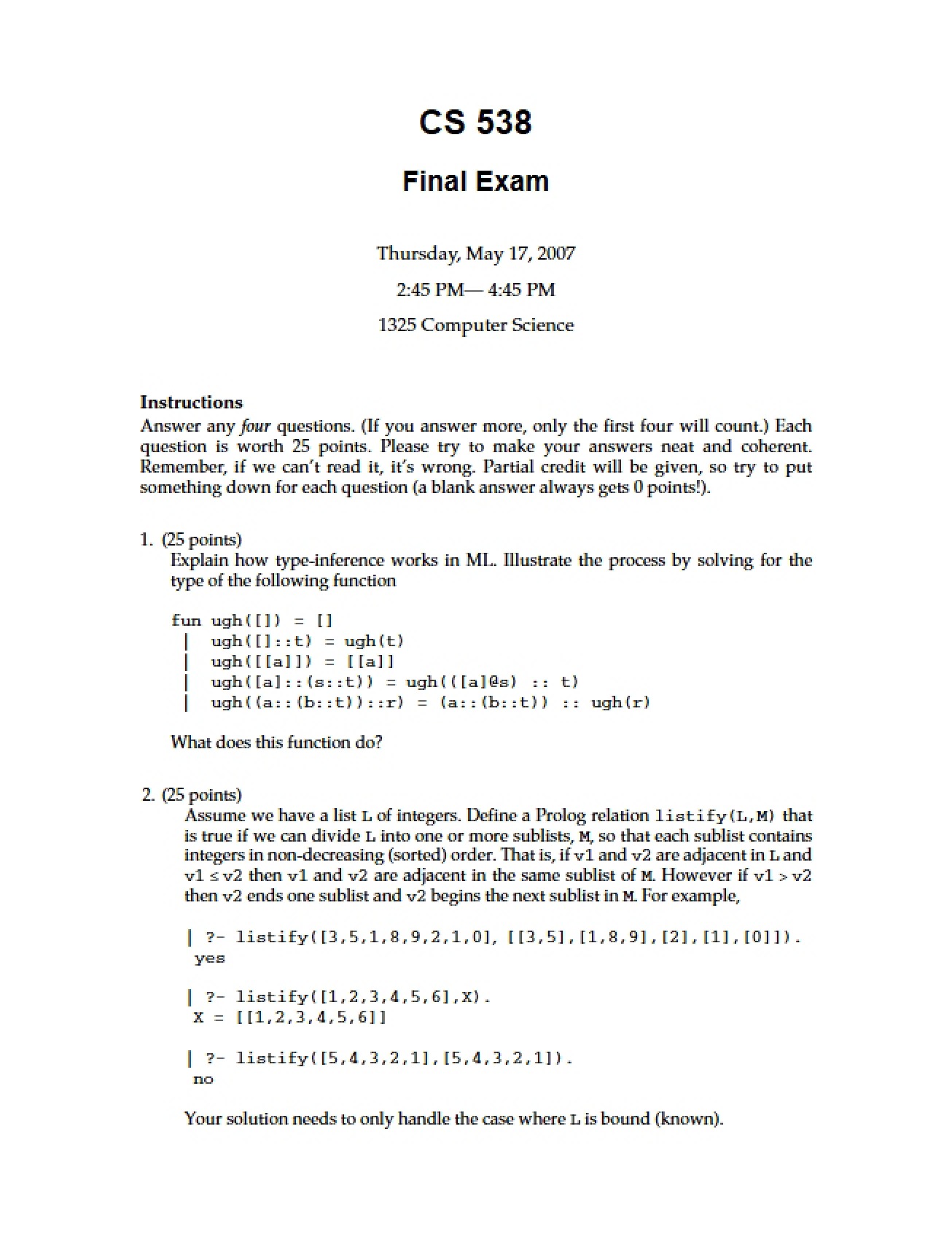 Final Course Examination