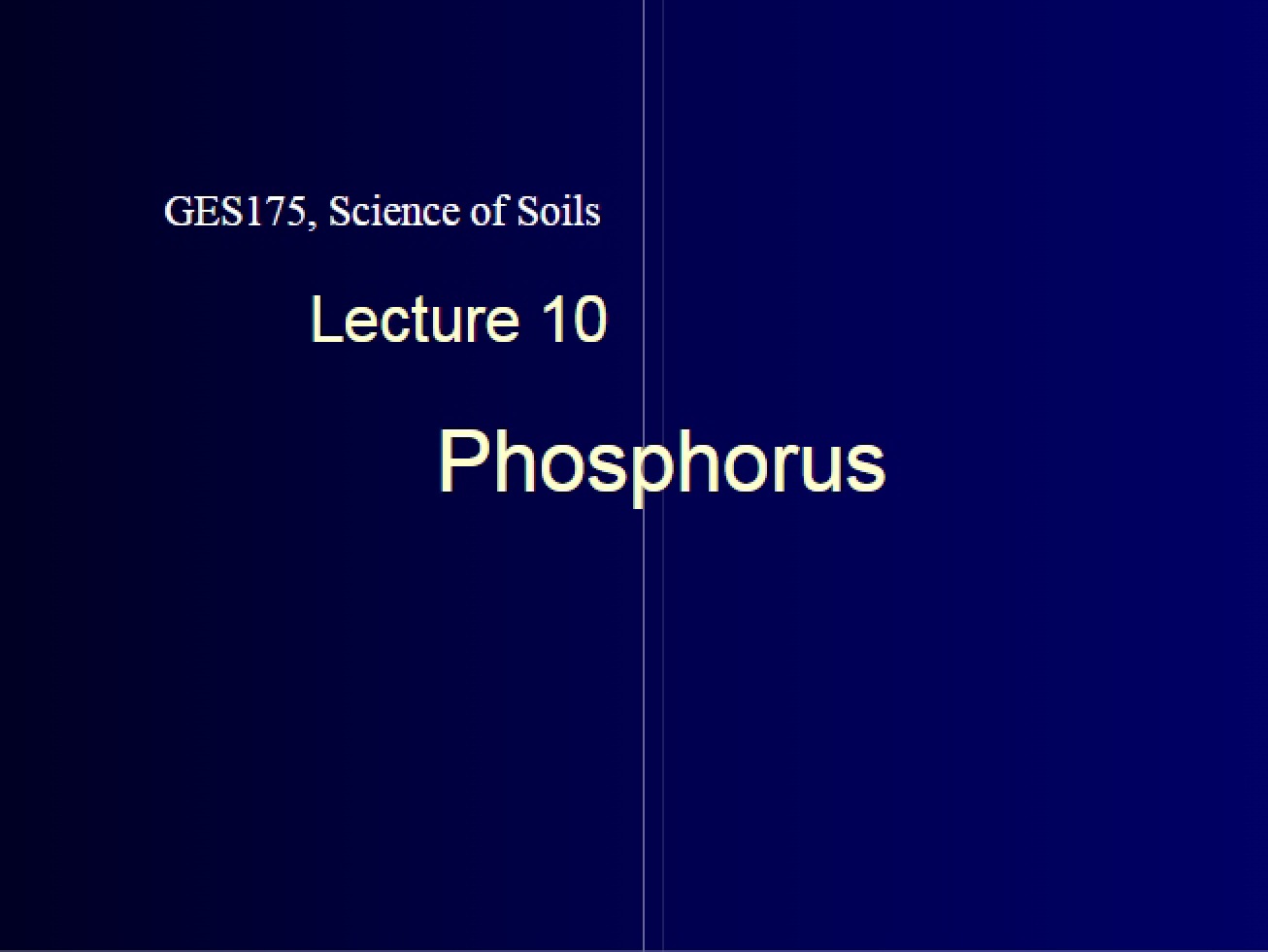 Study of Phosphorus in Soil