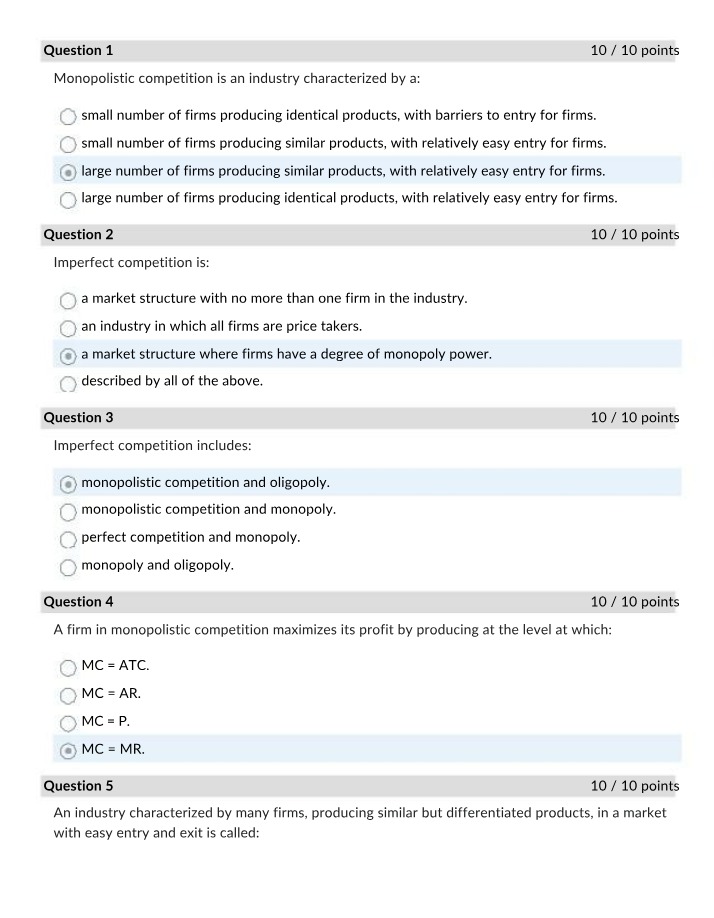 Week 7 Quiz (Chapter 11) - ECON 201