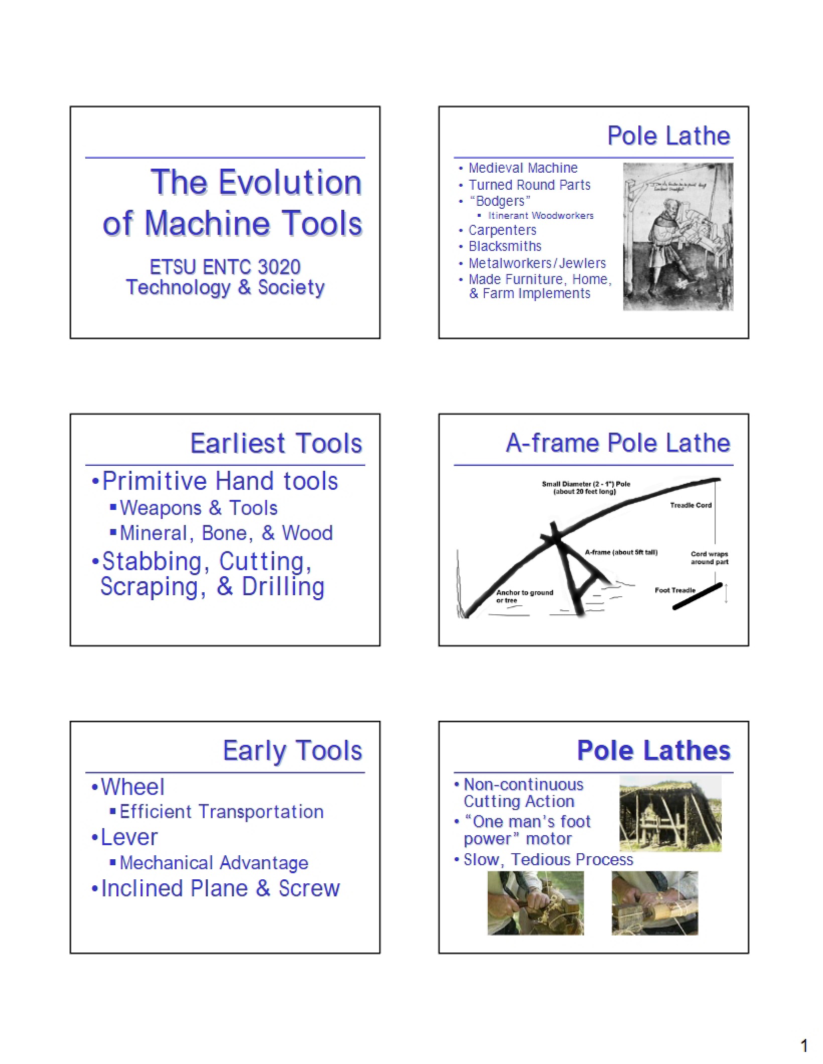 Evolutionary History of Machine Tools