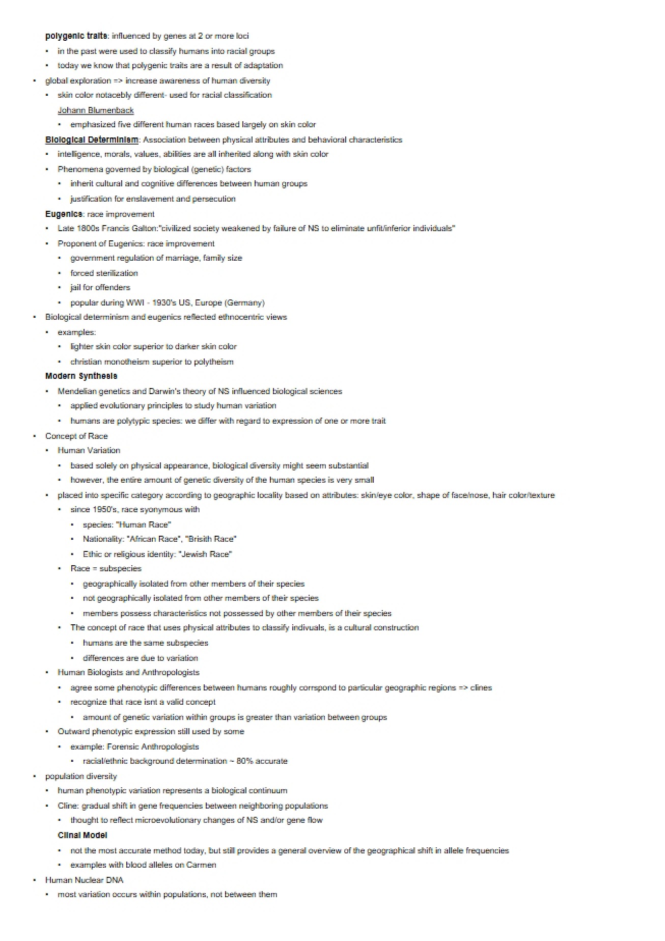 Physical Anthropology Lecture Notes