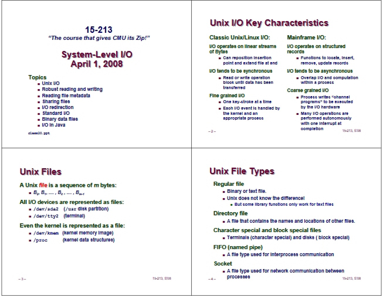 Session Seventy-Three Lecture Notes