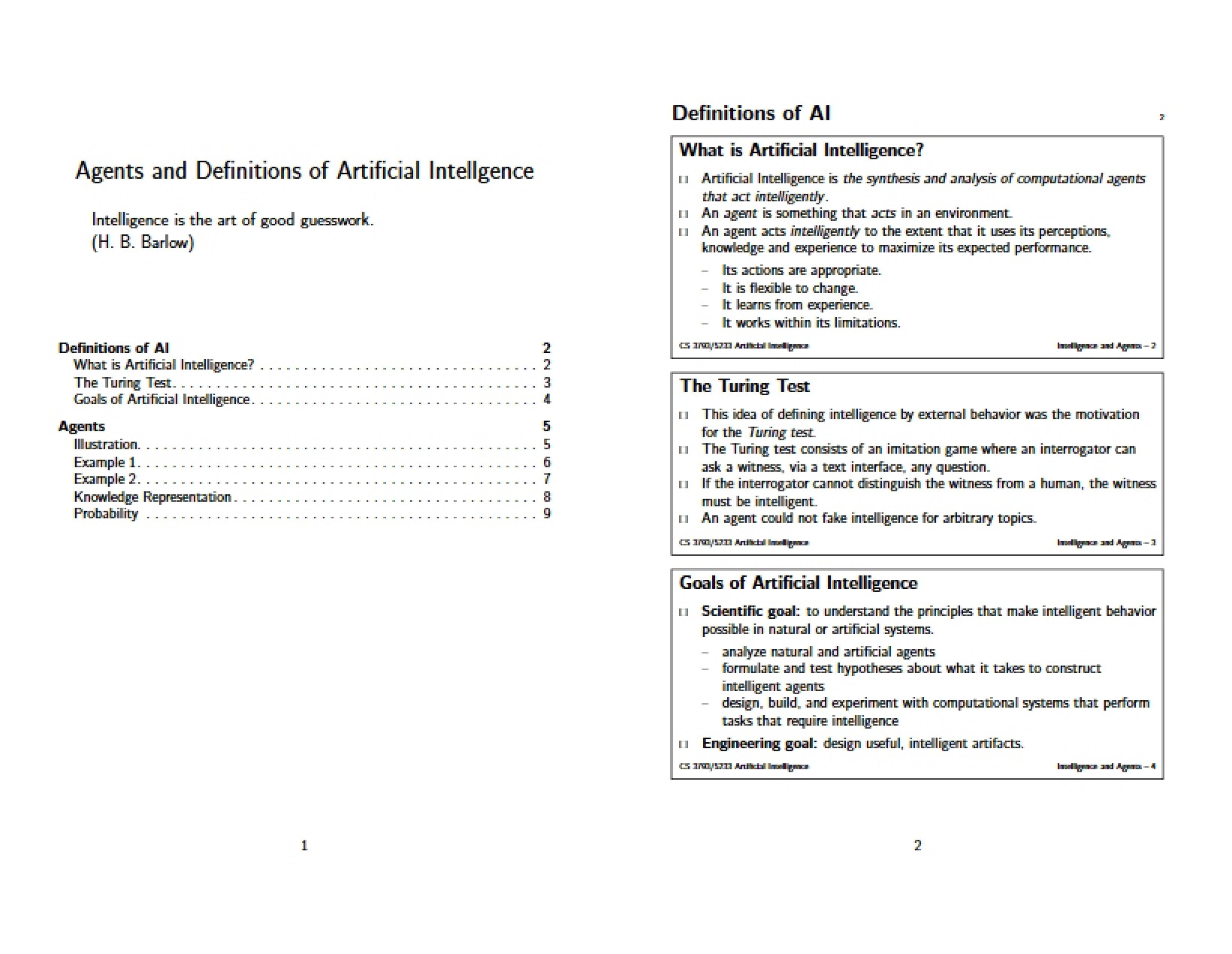 AI Definitions and Agents