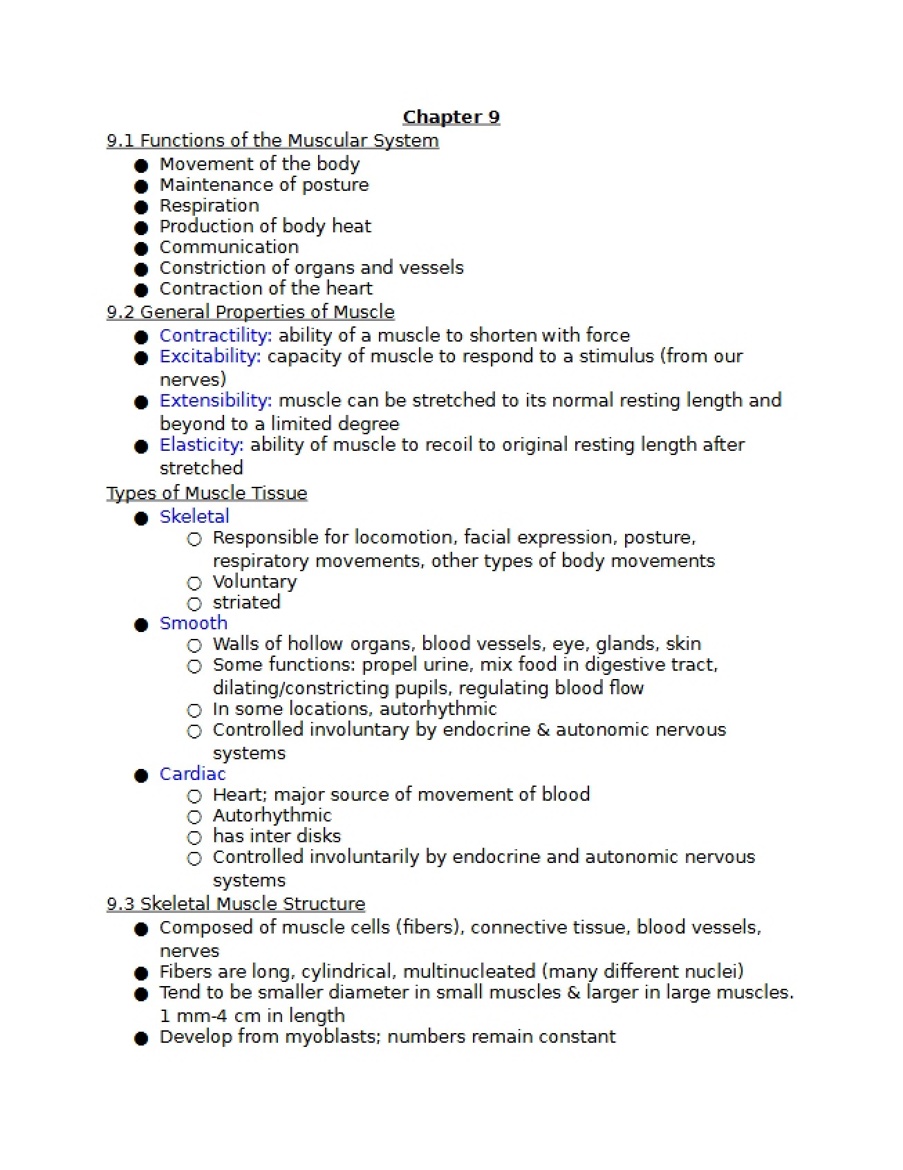 Chapter Nine of Introduction to A&P