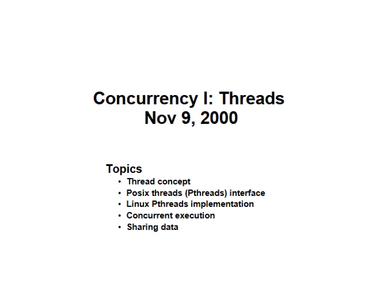 Threads Concurrency Part One