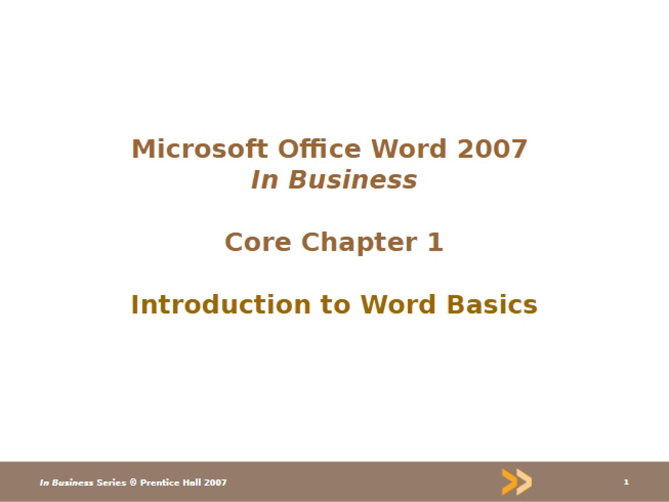 Word Basics Introduction