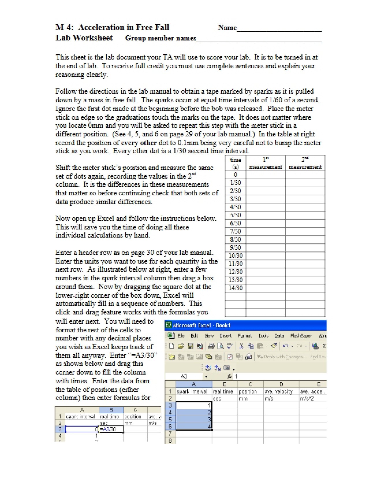 Worksheet for Lab