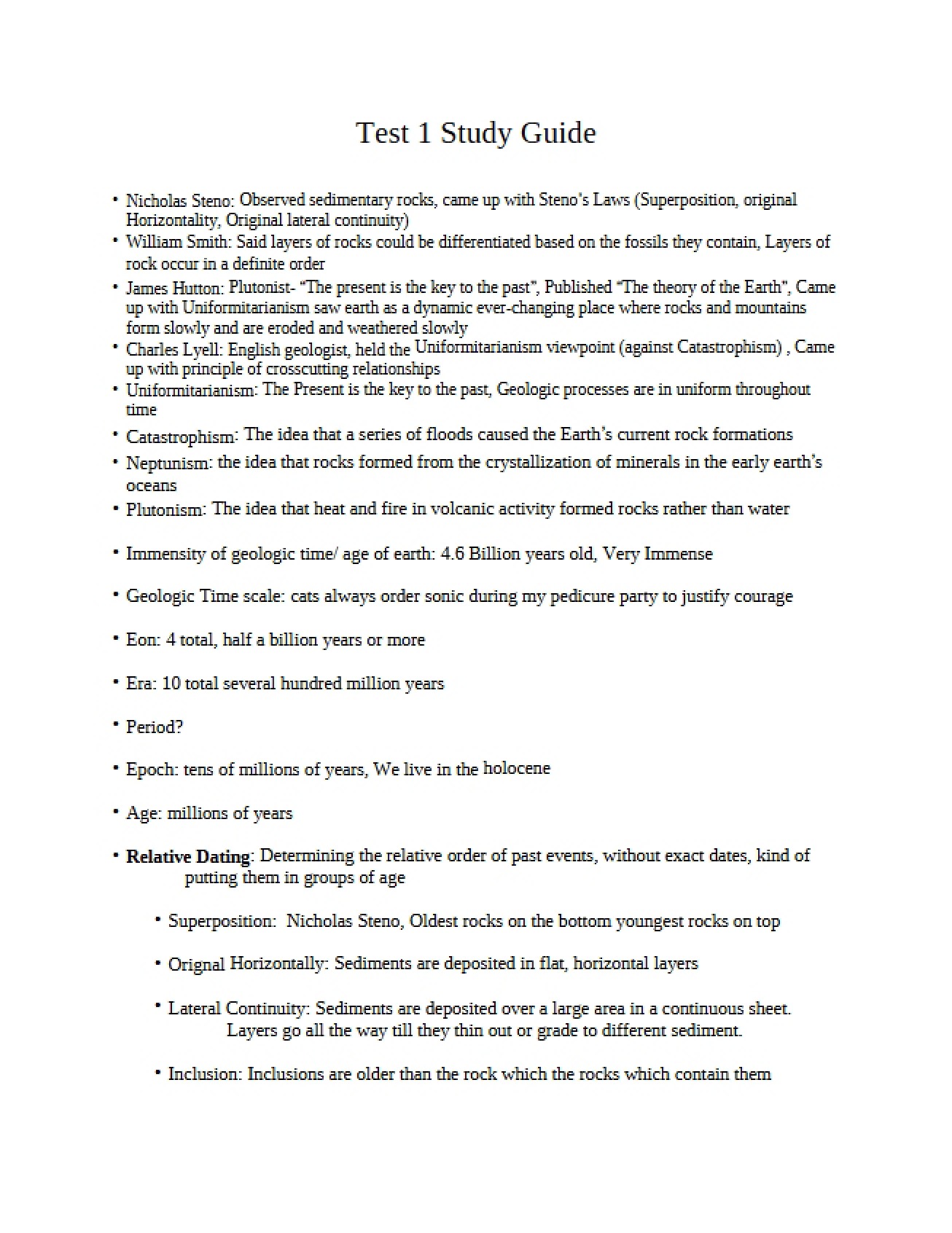 Study Guide for Geography Test 1