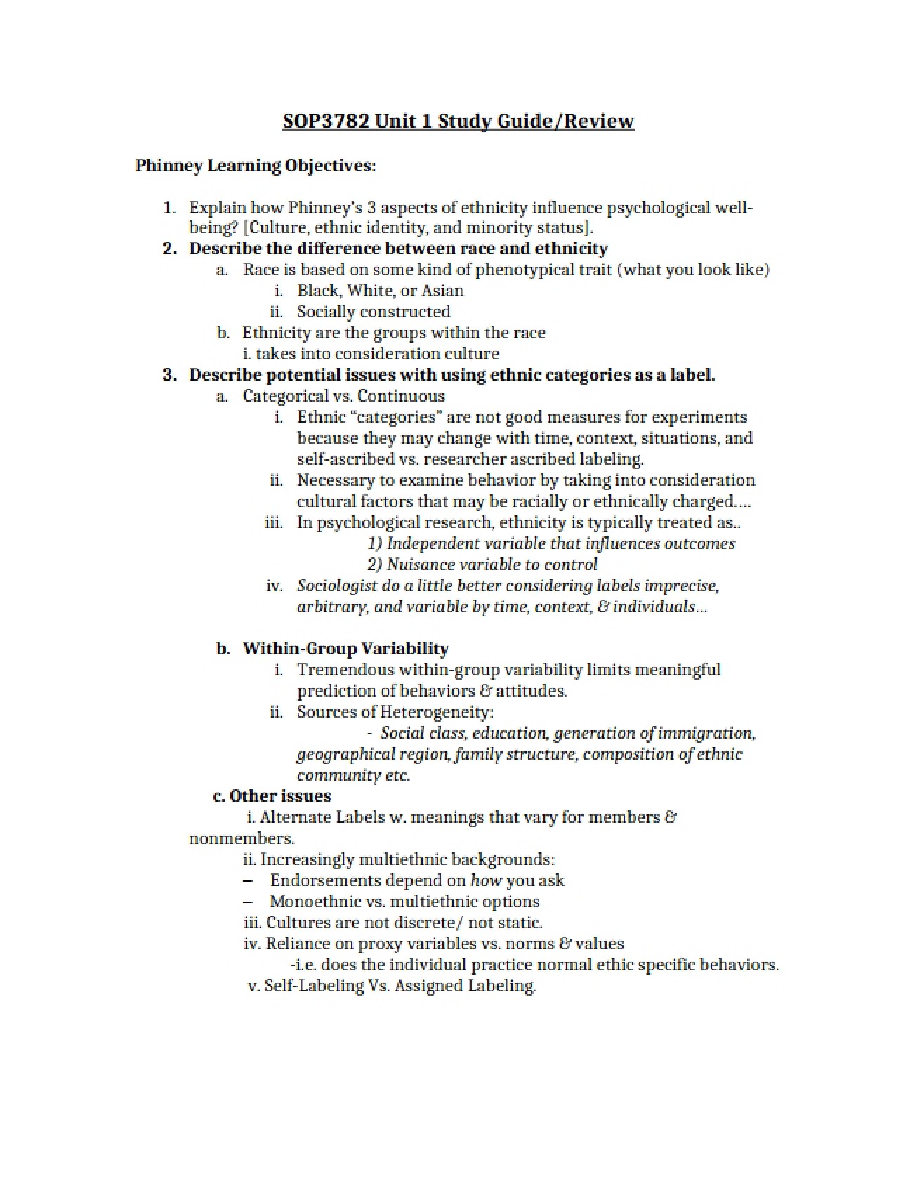 Psychology of African-American Study Guide