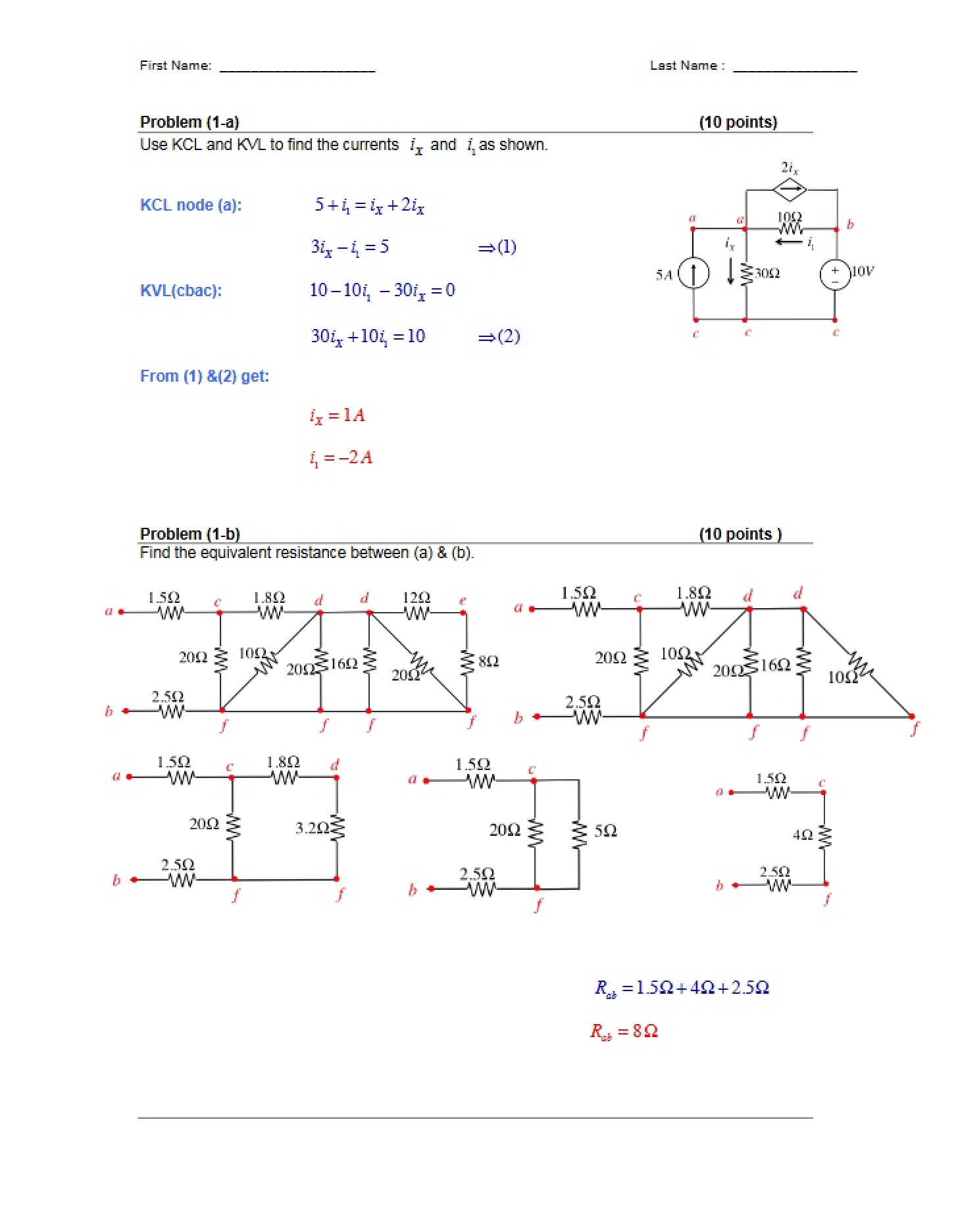 Set of Practice Problems