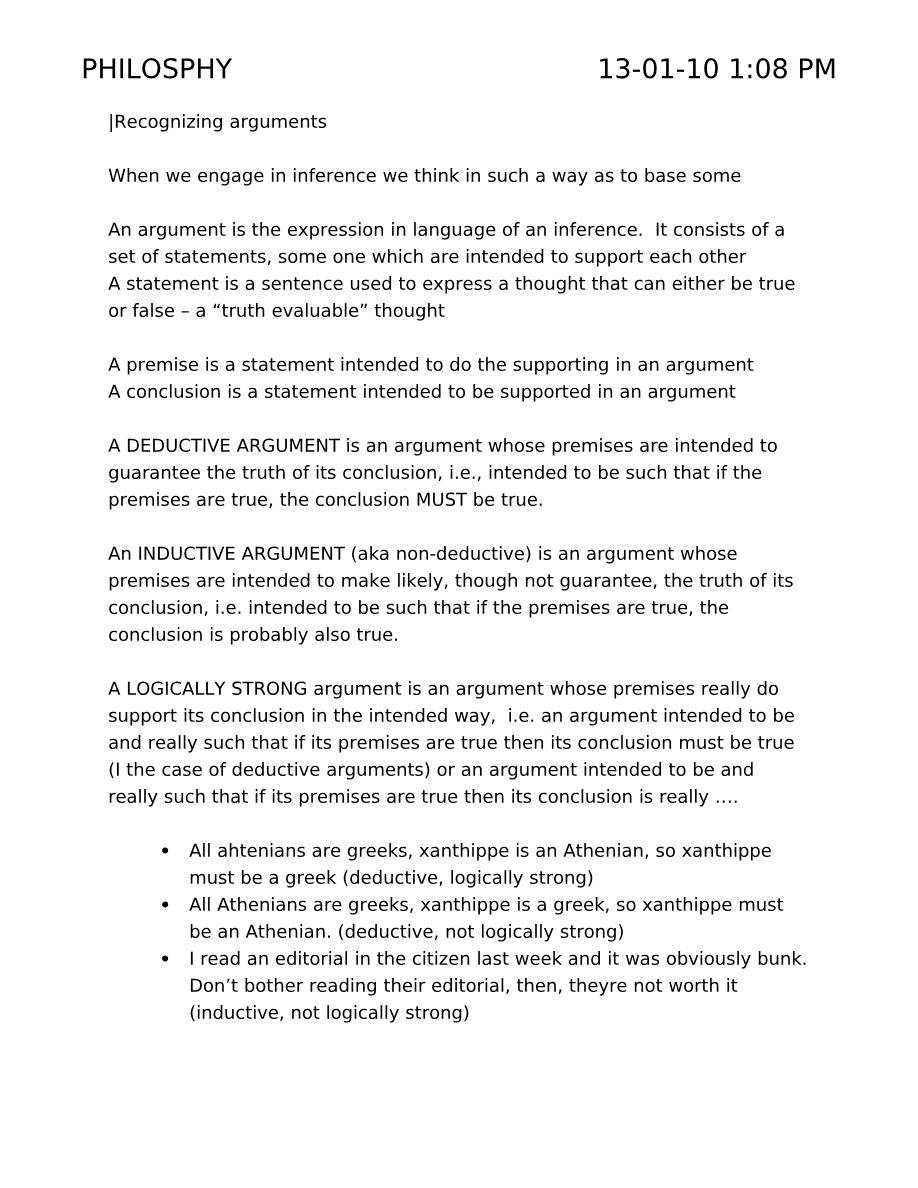 Philosophy - Logic, Arguments, and Reasoning