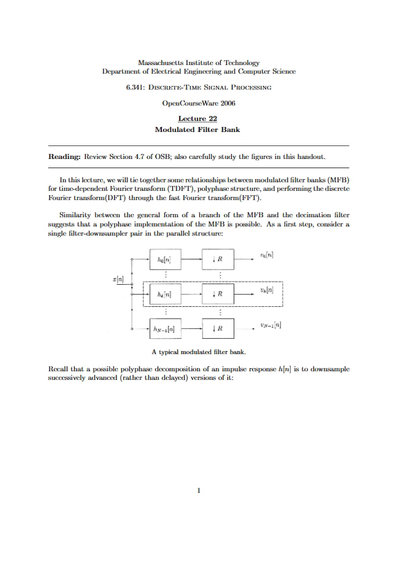 Filter Bank Modulation