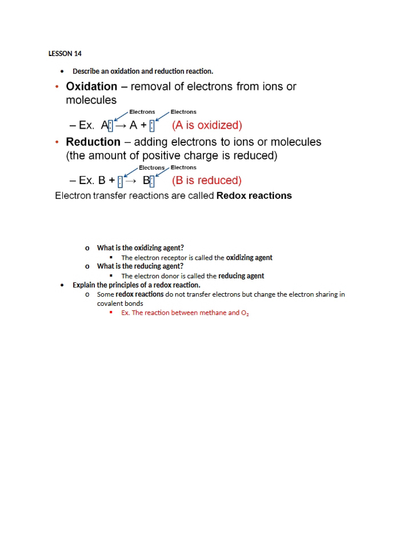 Electron Transfer and Oxidation Mechanisms