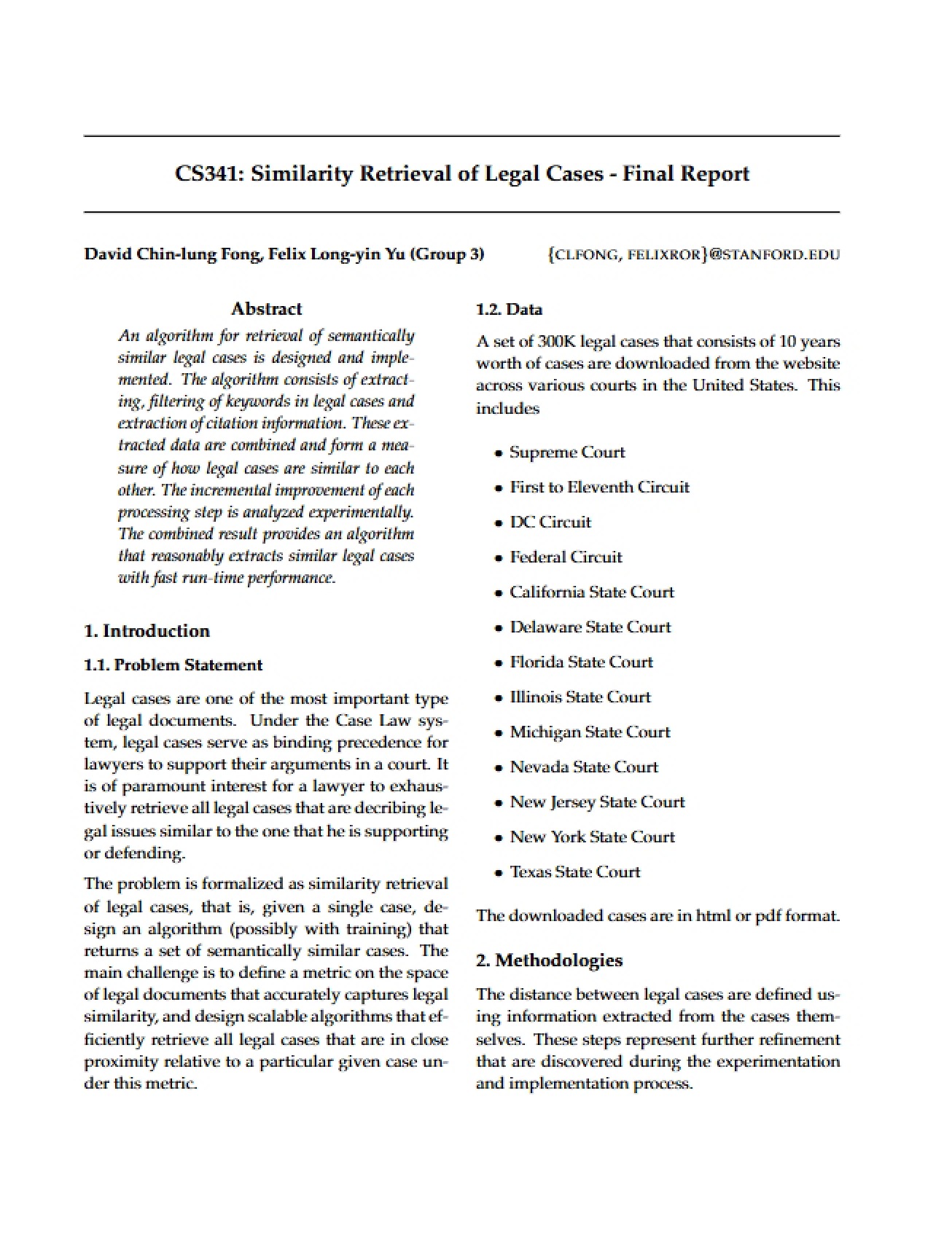 Project in Mining Massive Data Sets Study Notes