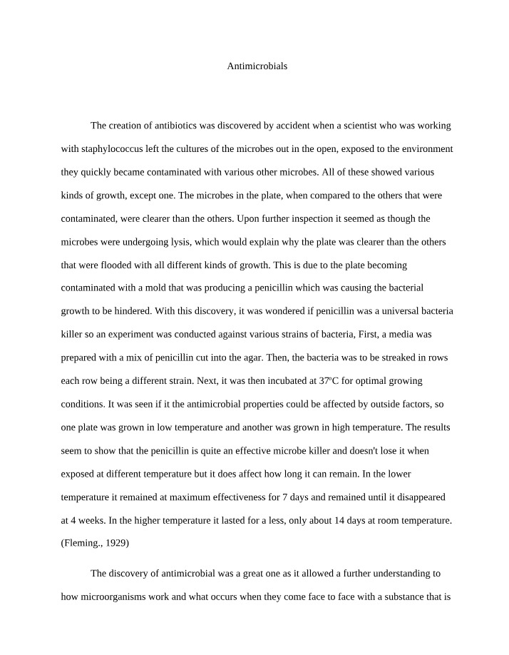 Notes on Antimicrobials