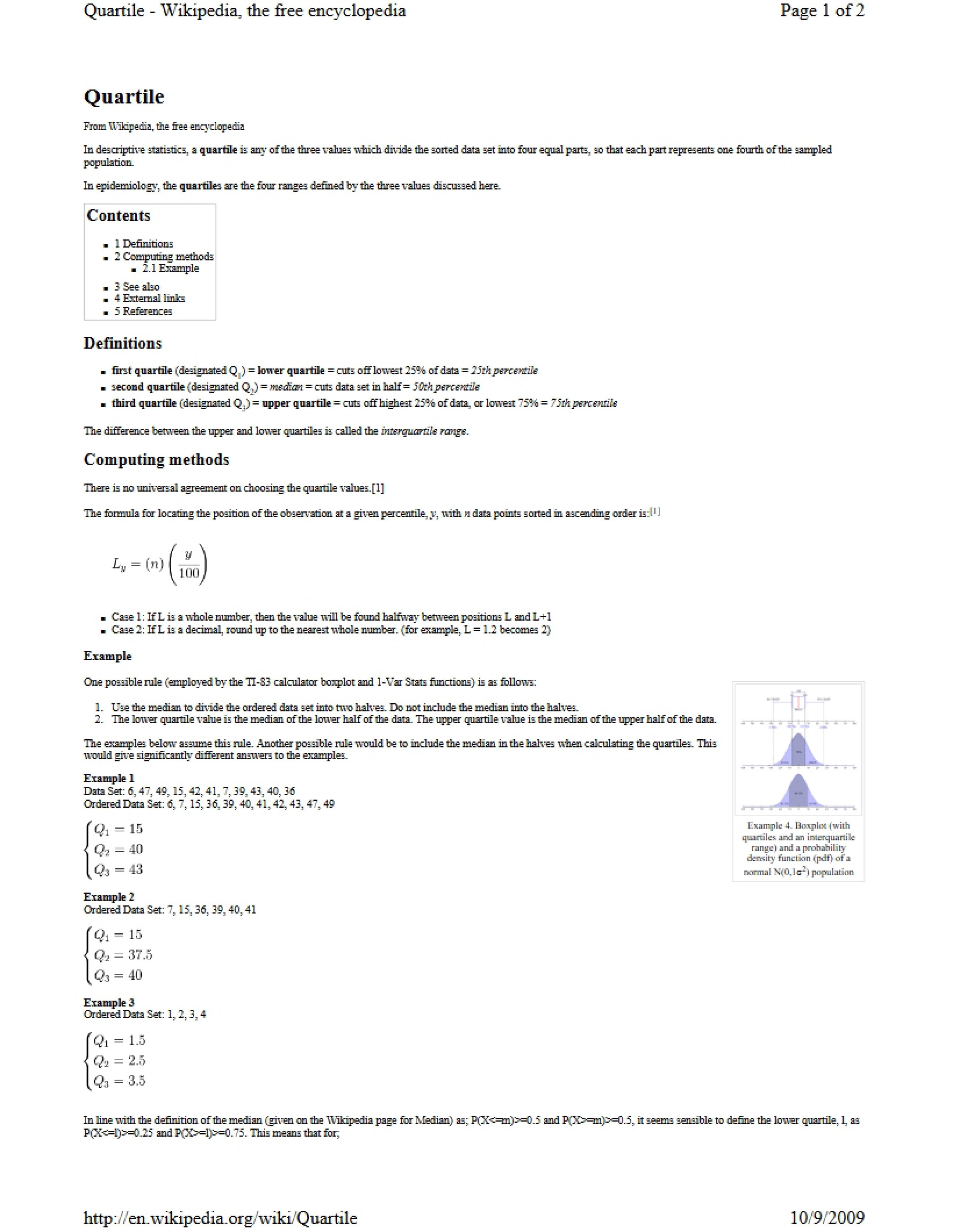 Quartile Analysis
