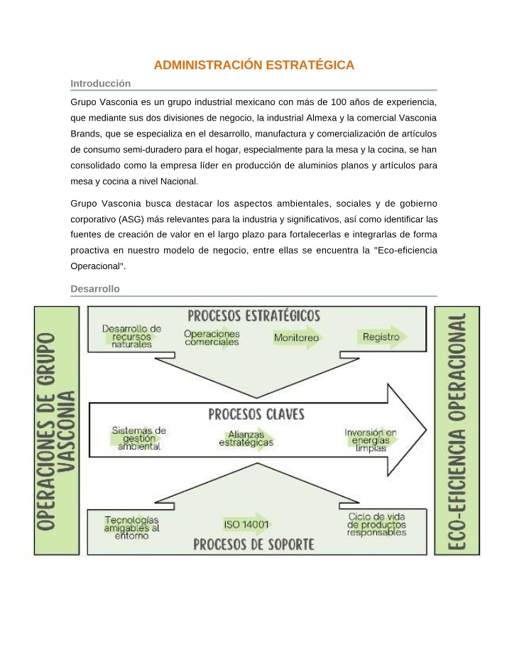 Administración Estratégica - Grupo Vasconia
