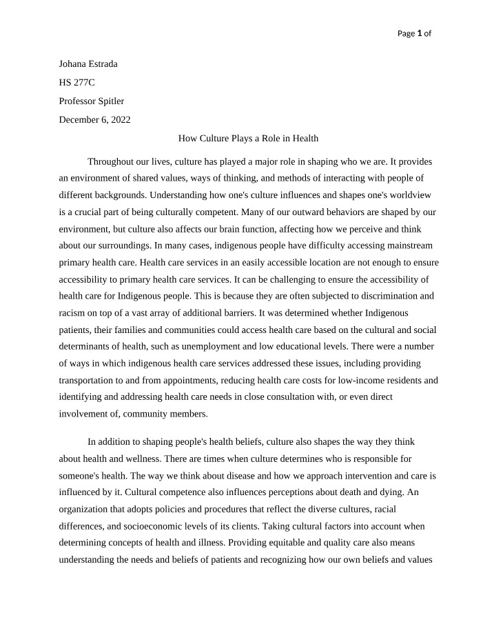 Culture's Role in Shaping Health Beliefs and Access to Care