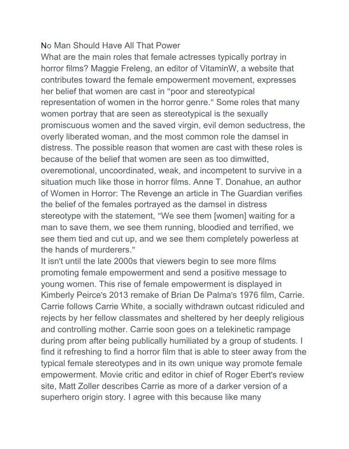 Female Empowerment in Horror Films