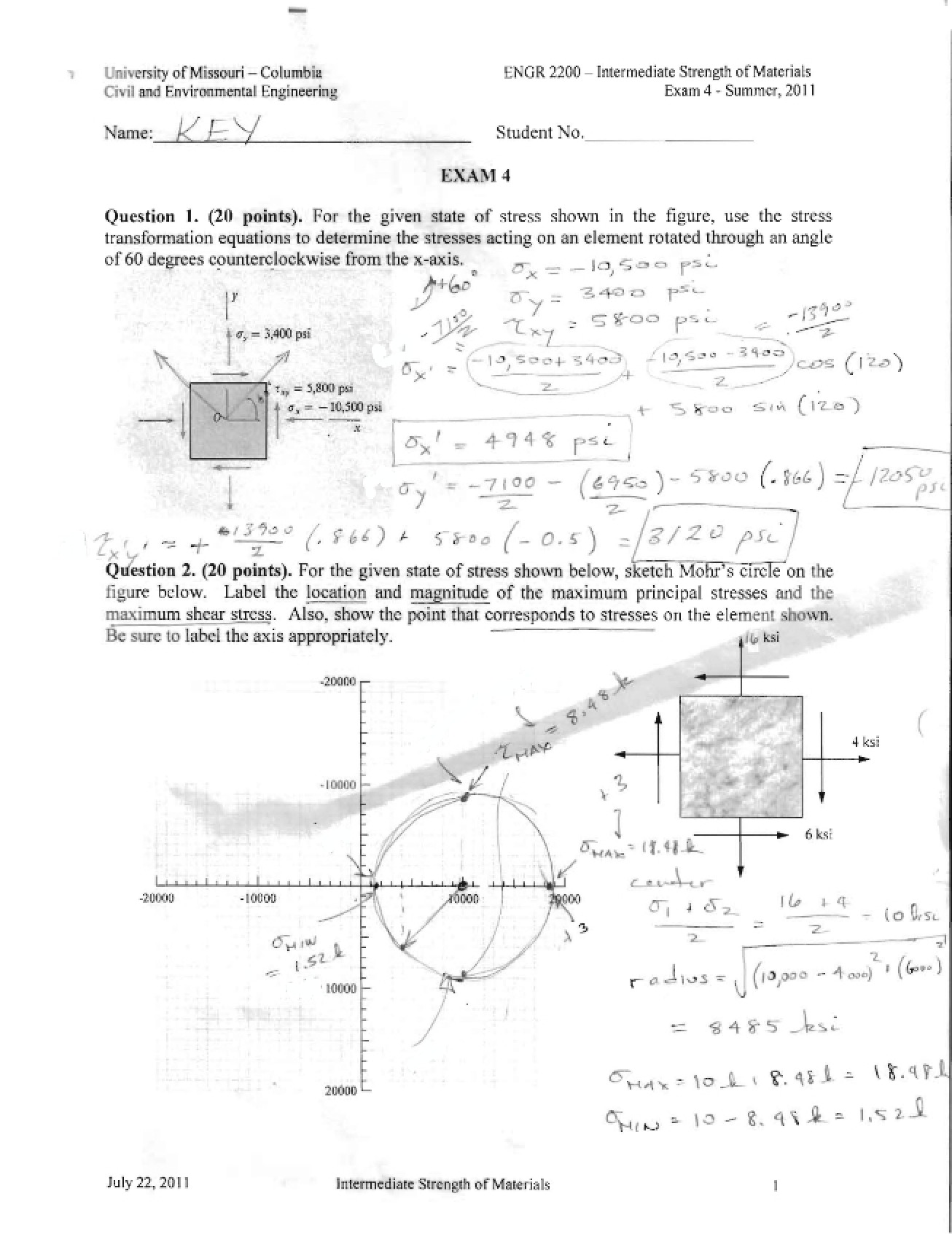 Solution to Exam Four