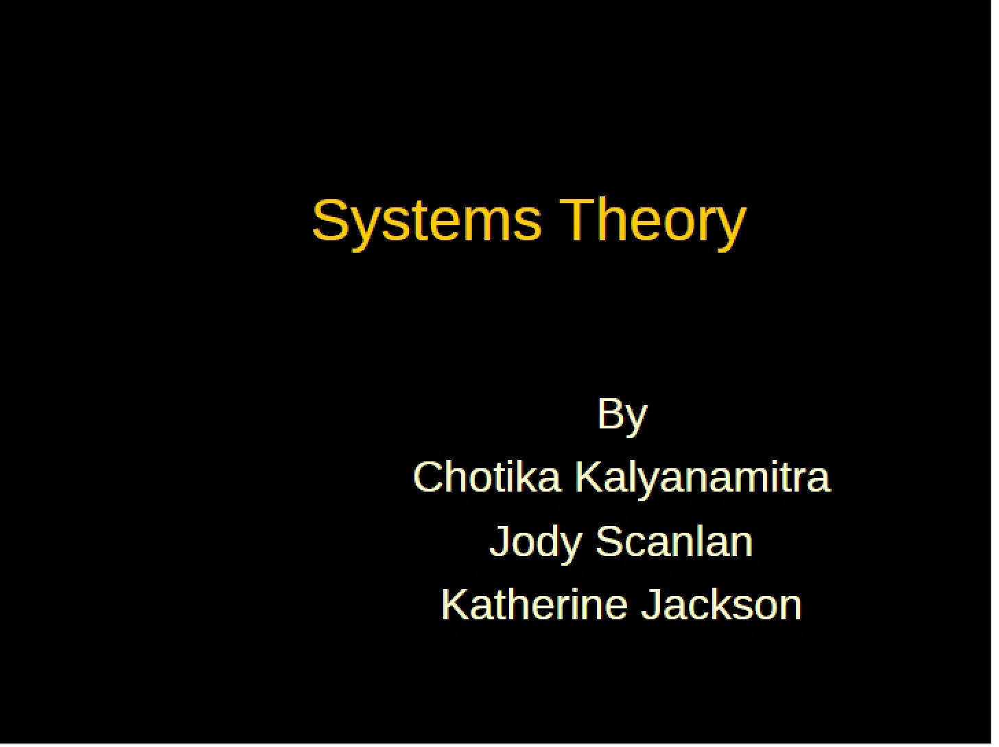 Theory of Systems