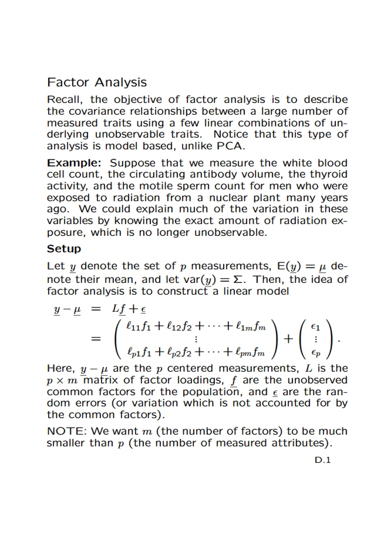 Analysis of Factors