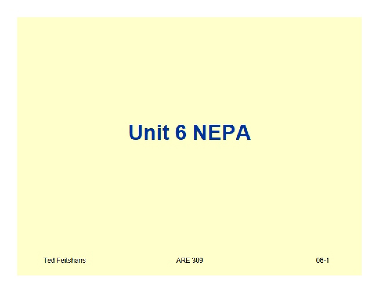 NEPA (Unit Six)