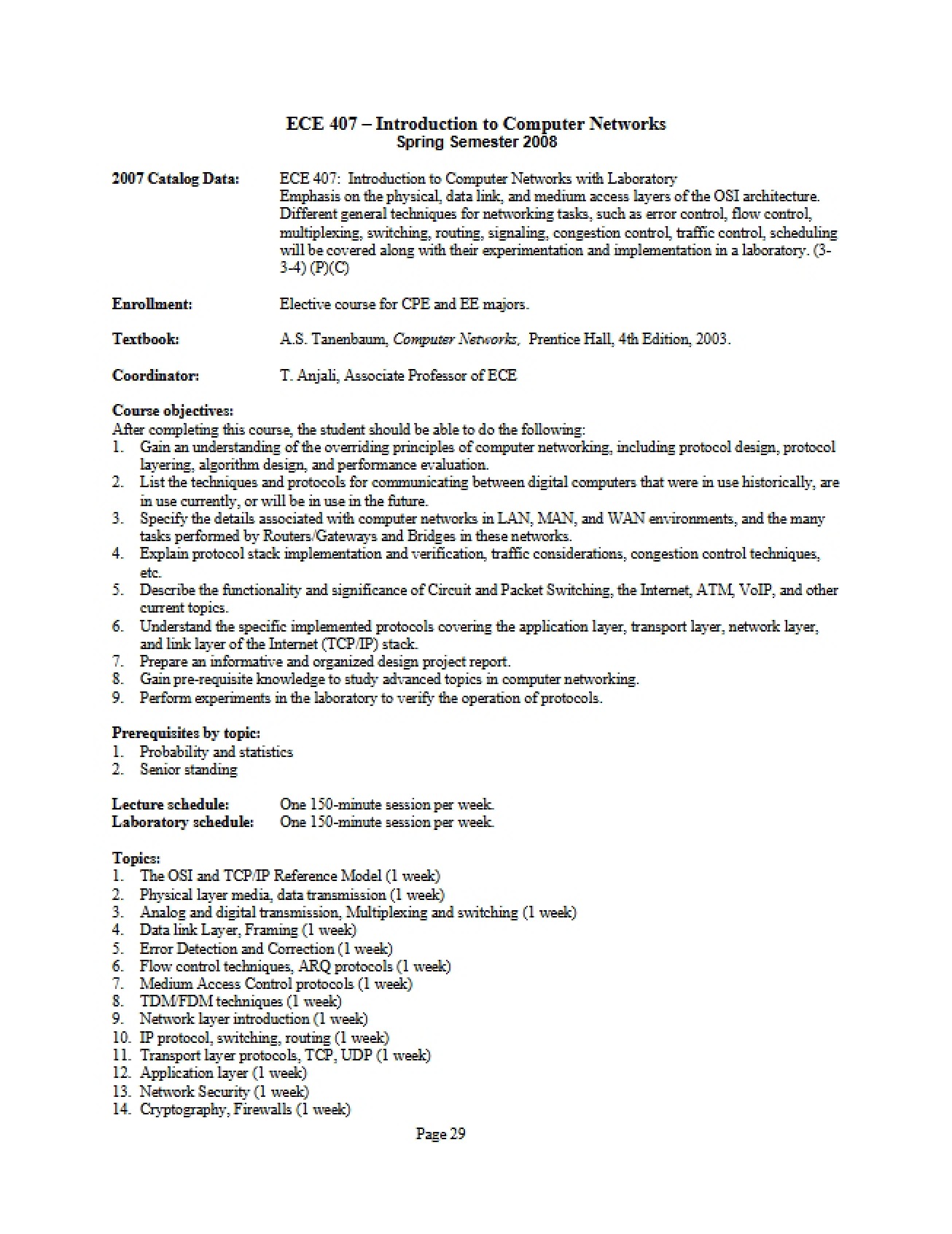 Description for ECE 407