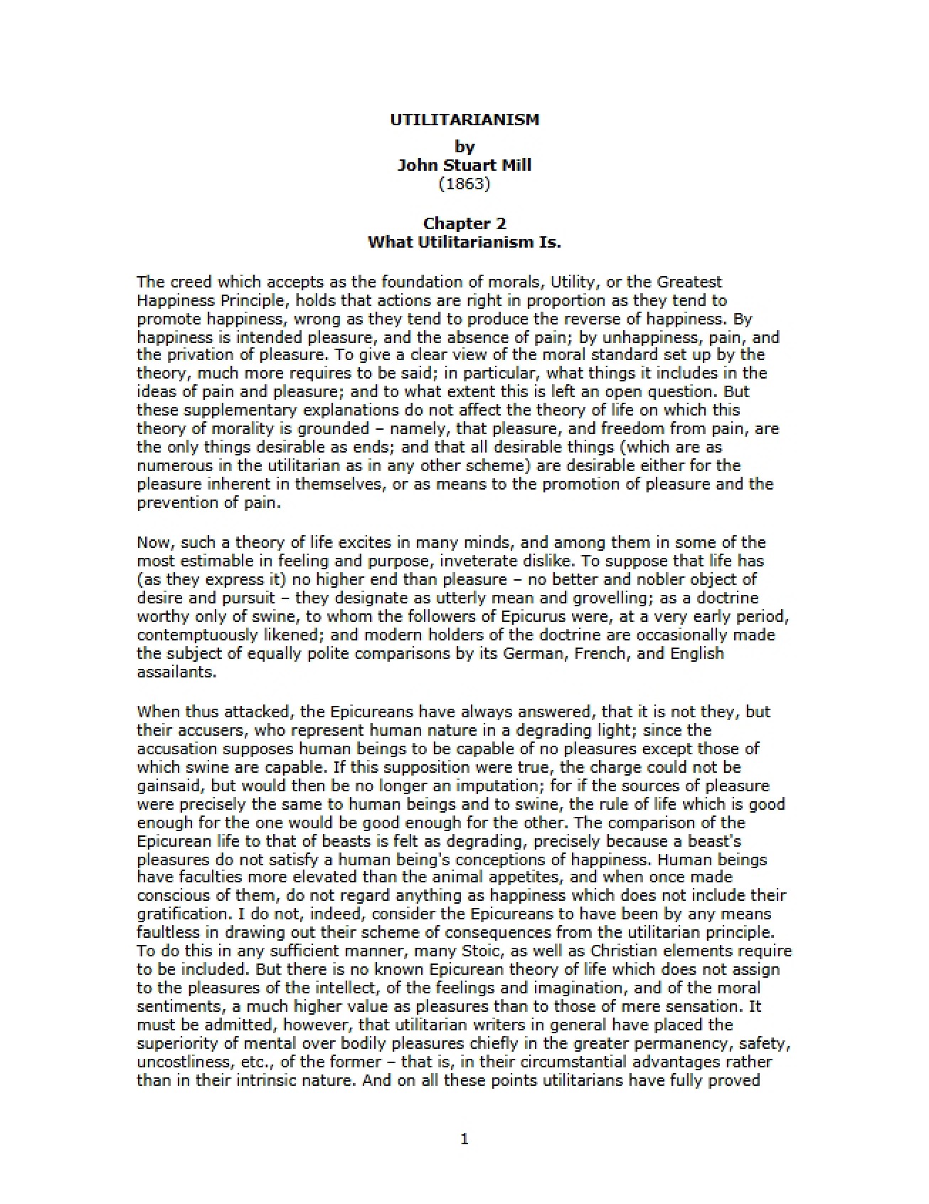 Overview of Utilitarianism