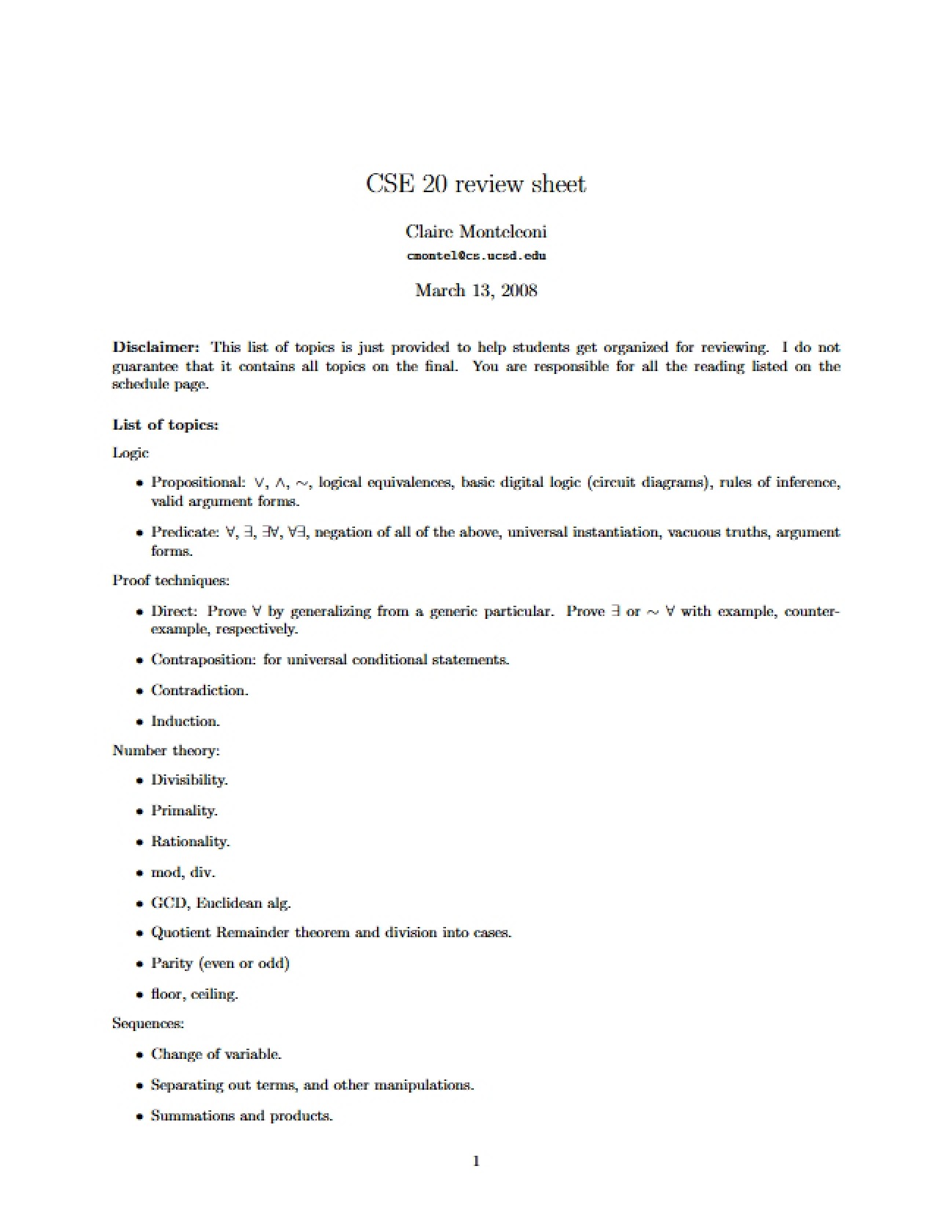 Topic Review Guide
