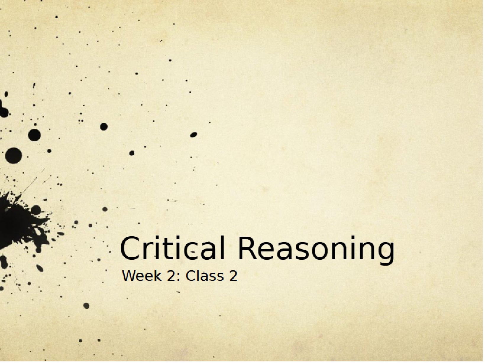 Second Class of Week Two