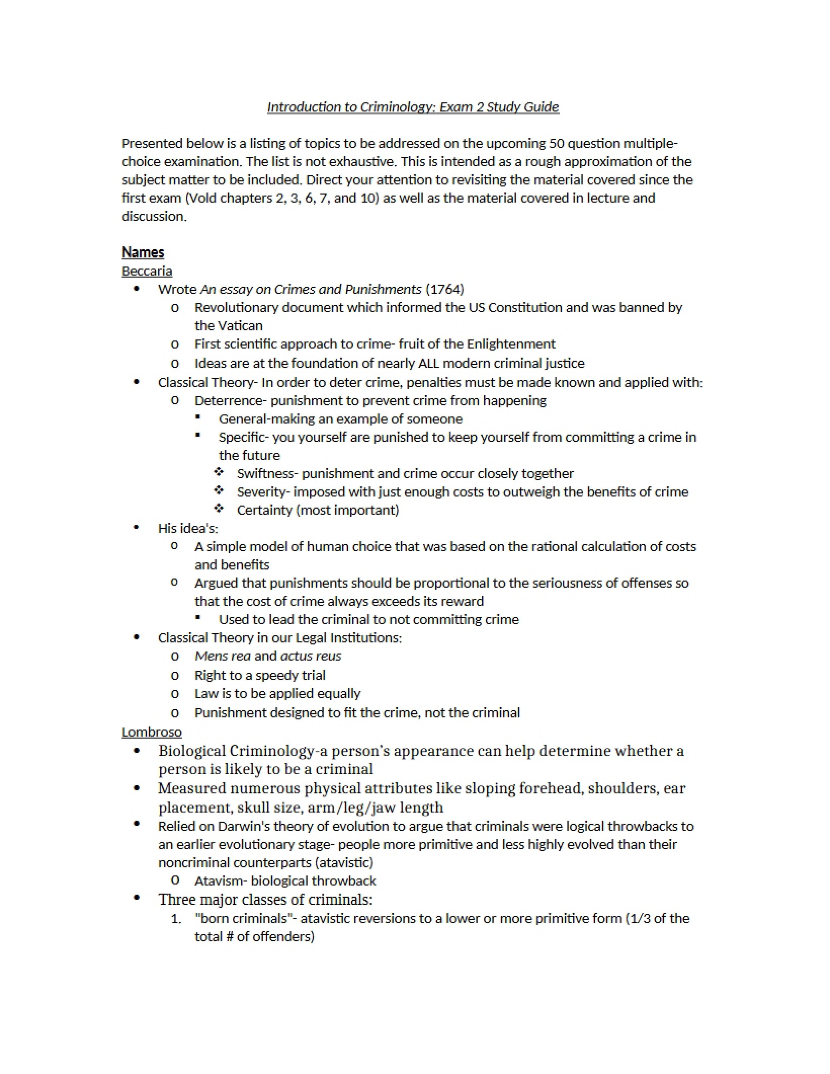 Strategic Review for Criminology Assessment Two