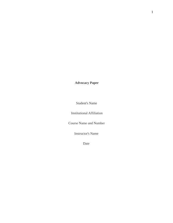 Advocacy Paper for CS 102
