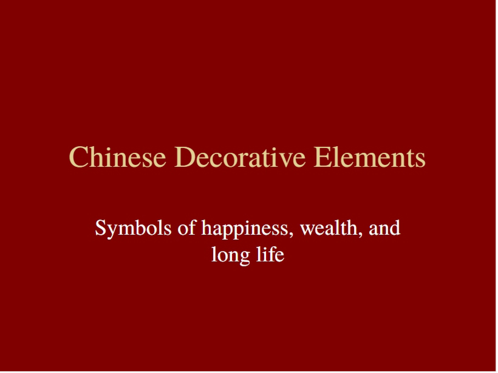 Decorative Elements in China