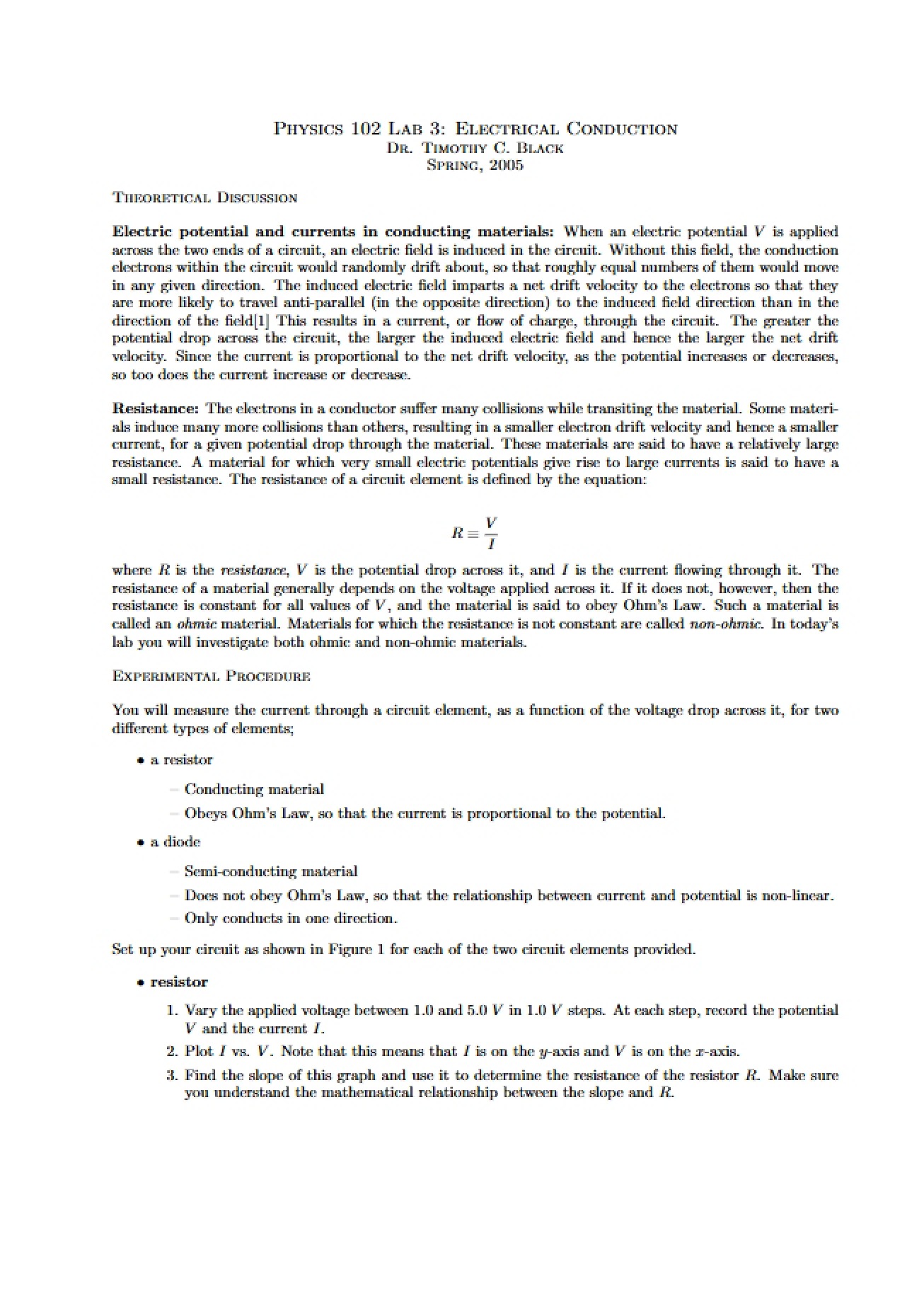 Conduction of Electricity