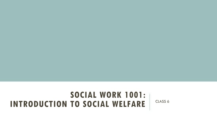 Introduction to Social Welfare