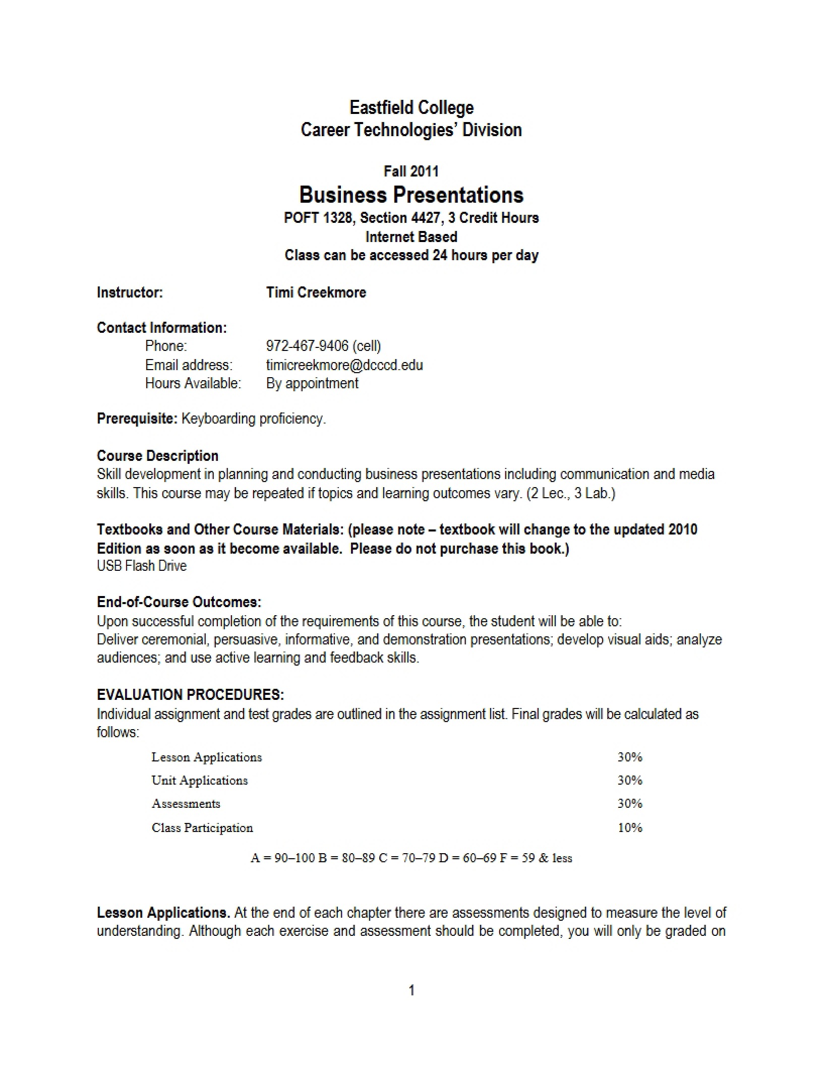 Powerpoint 2013 Course Syllabus