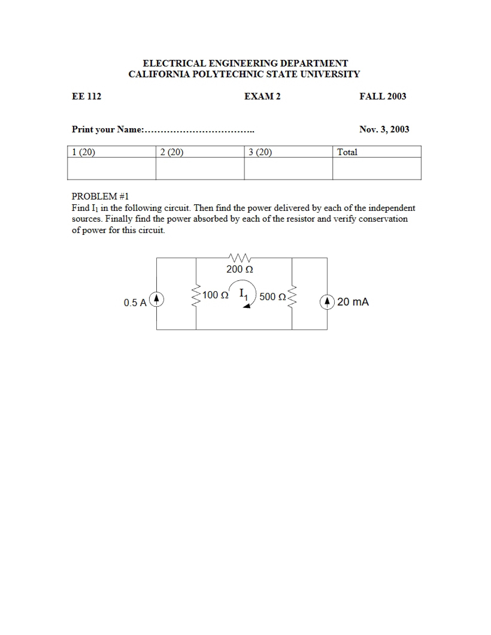 Circuit Analysis Exam 2.2