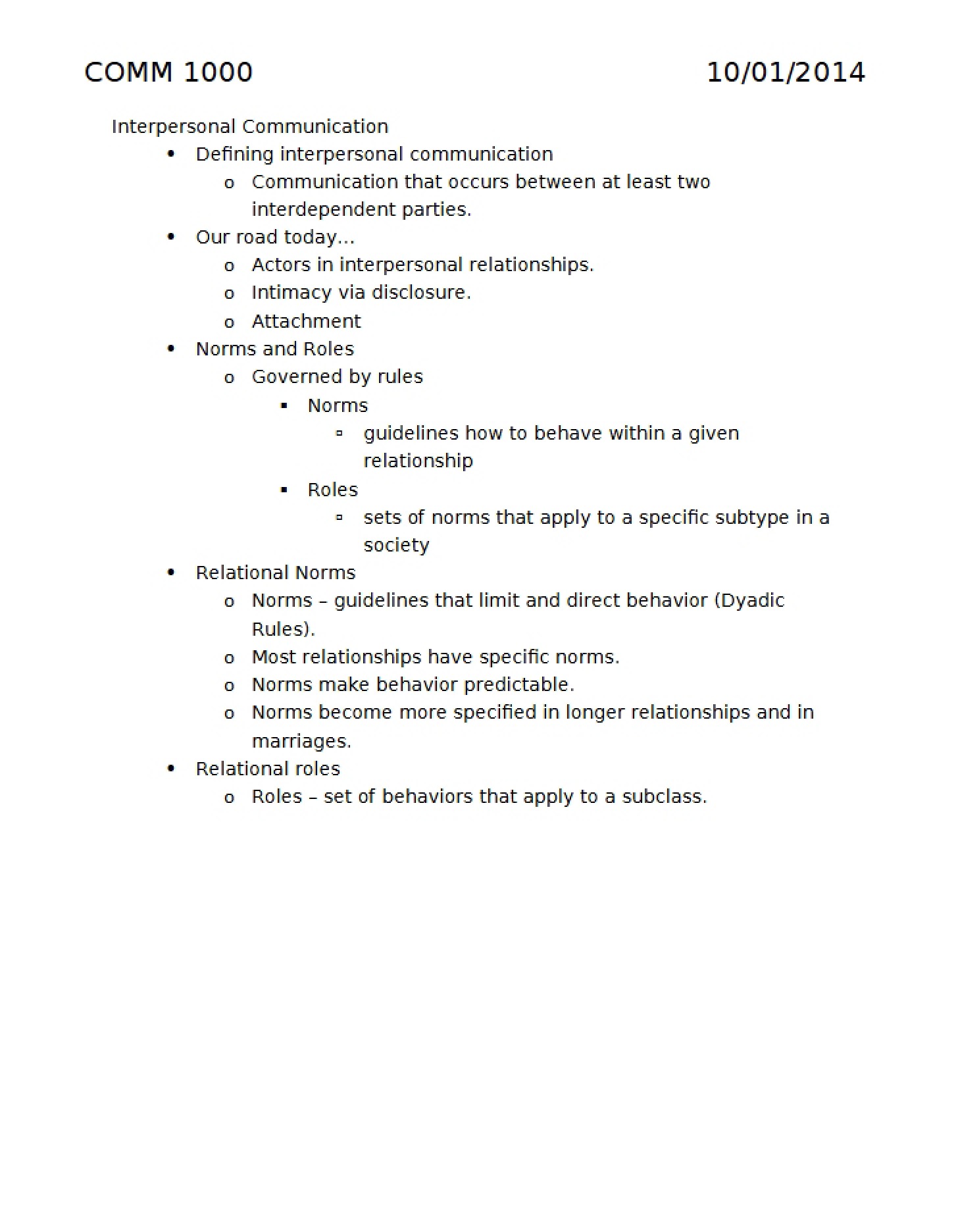 Interpersonal Communication Concepts