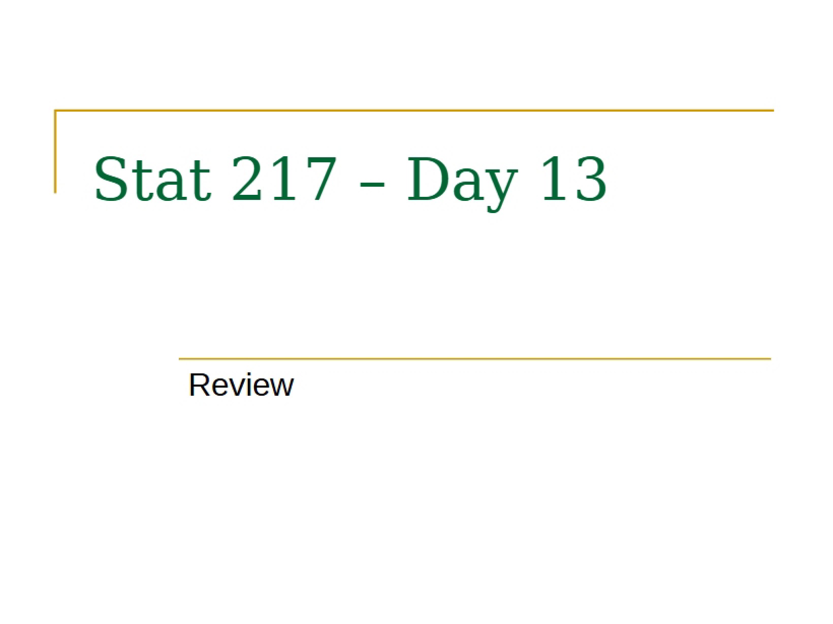 Statistics Review