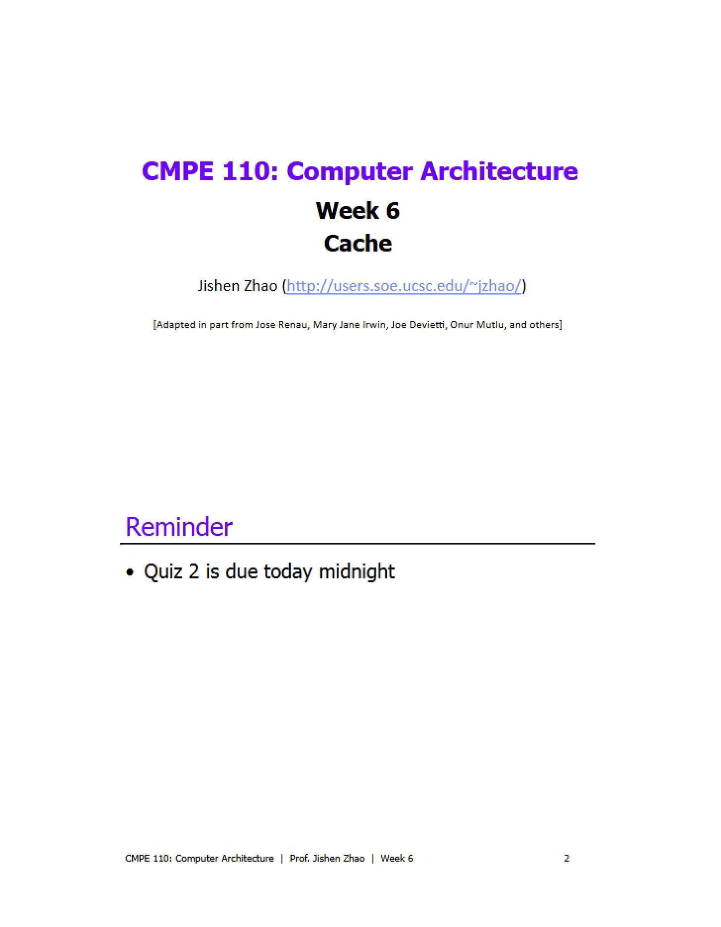 Memory Cache