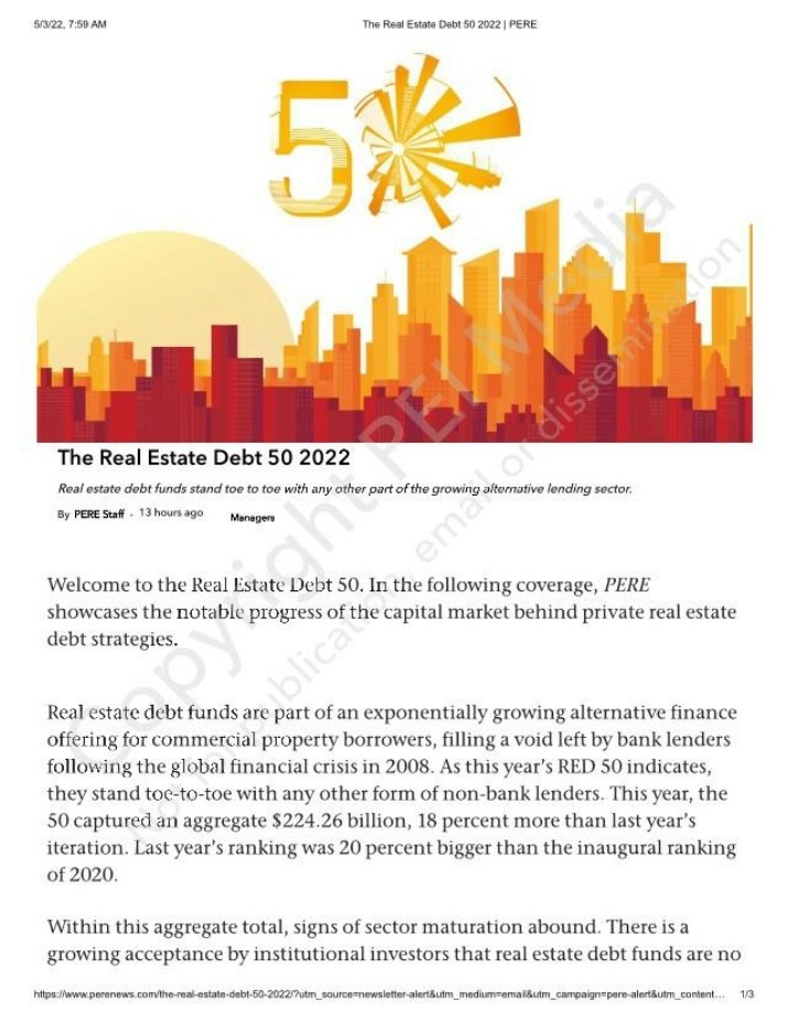2022 Real Estate Debt 50